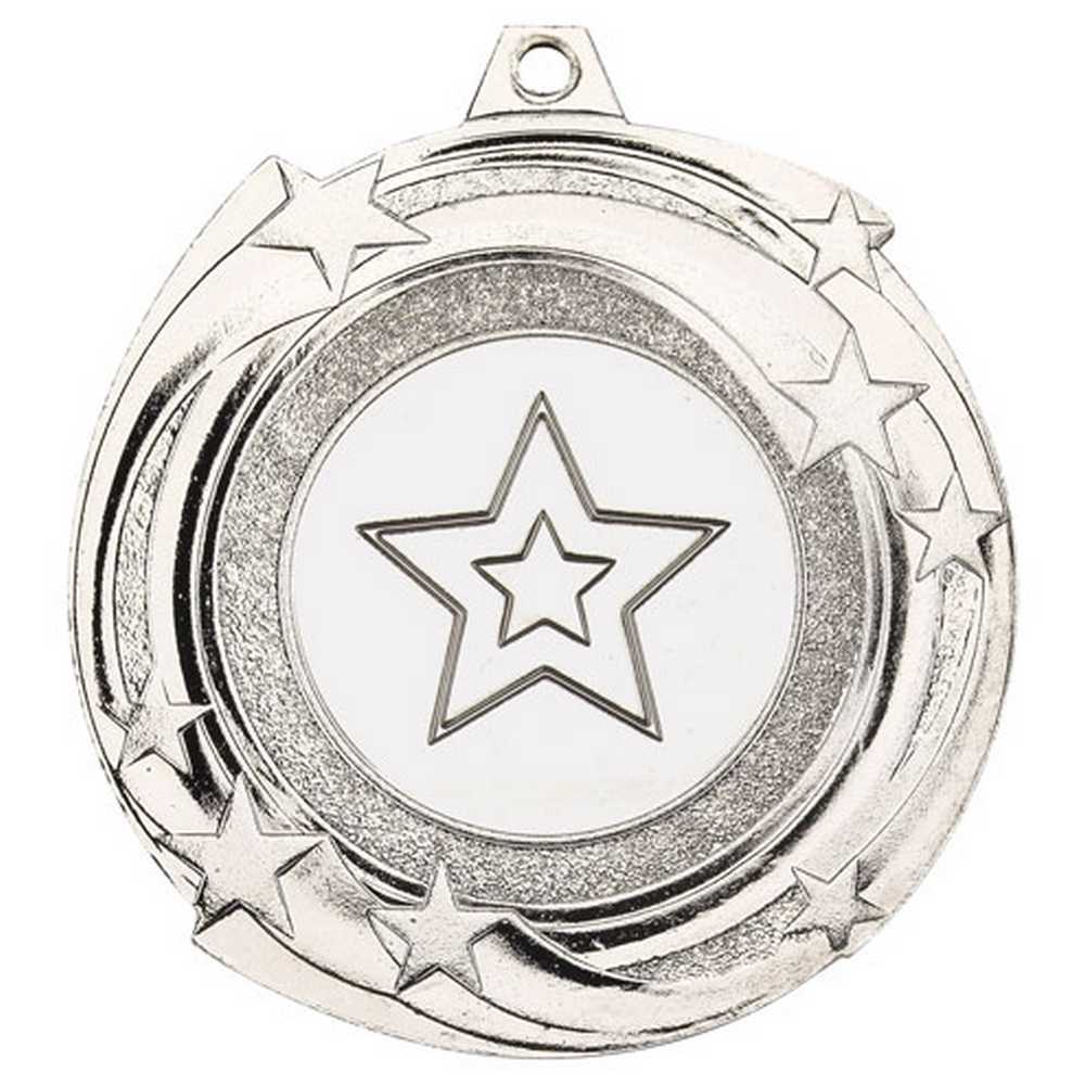 STAR CYCLONE MEDAL (1in CENTRE) SILVER - 2in
