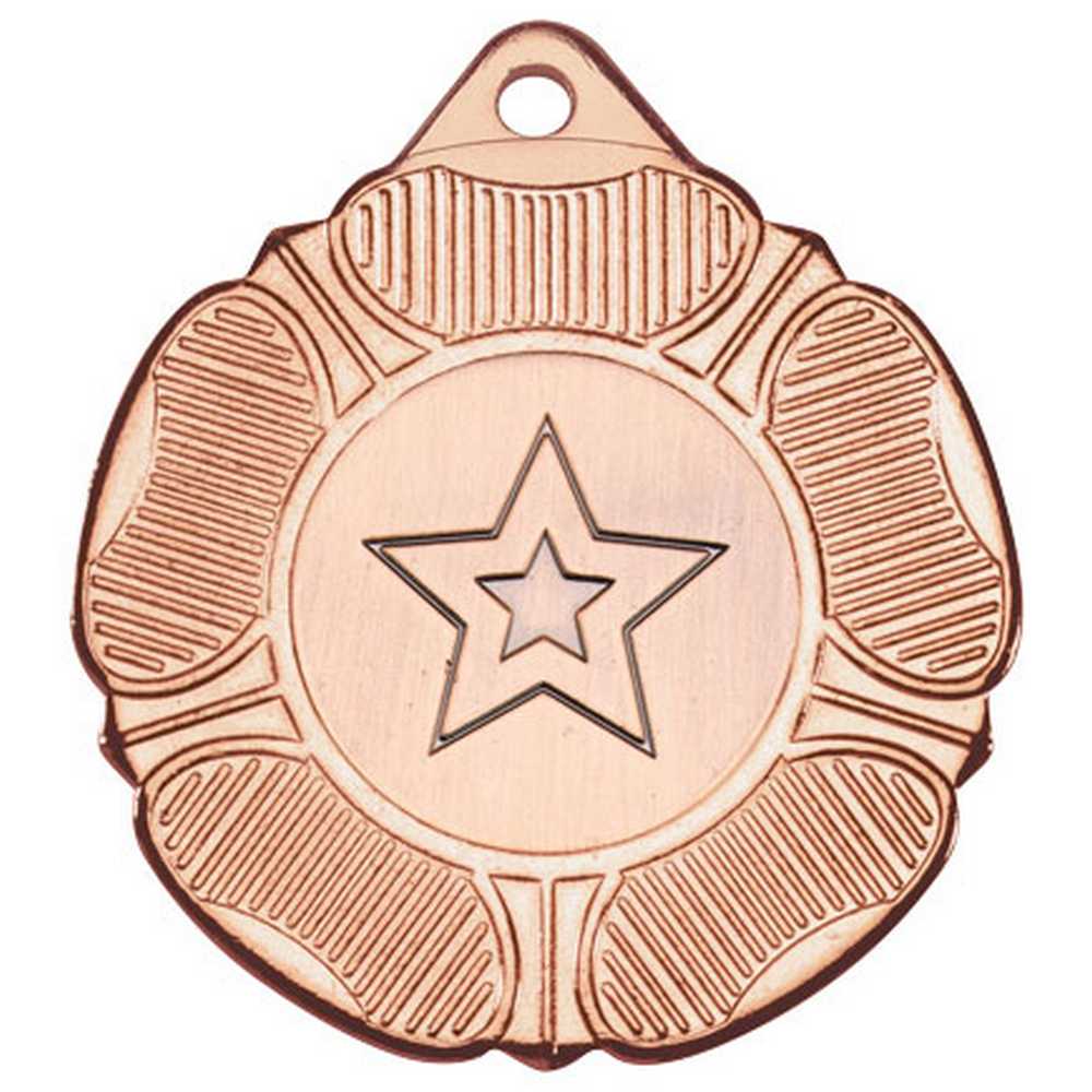 TUDOR ROSE MEDAL (1in CENTRE) BRONZE - 2in