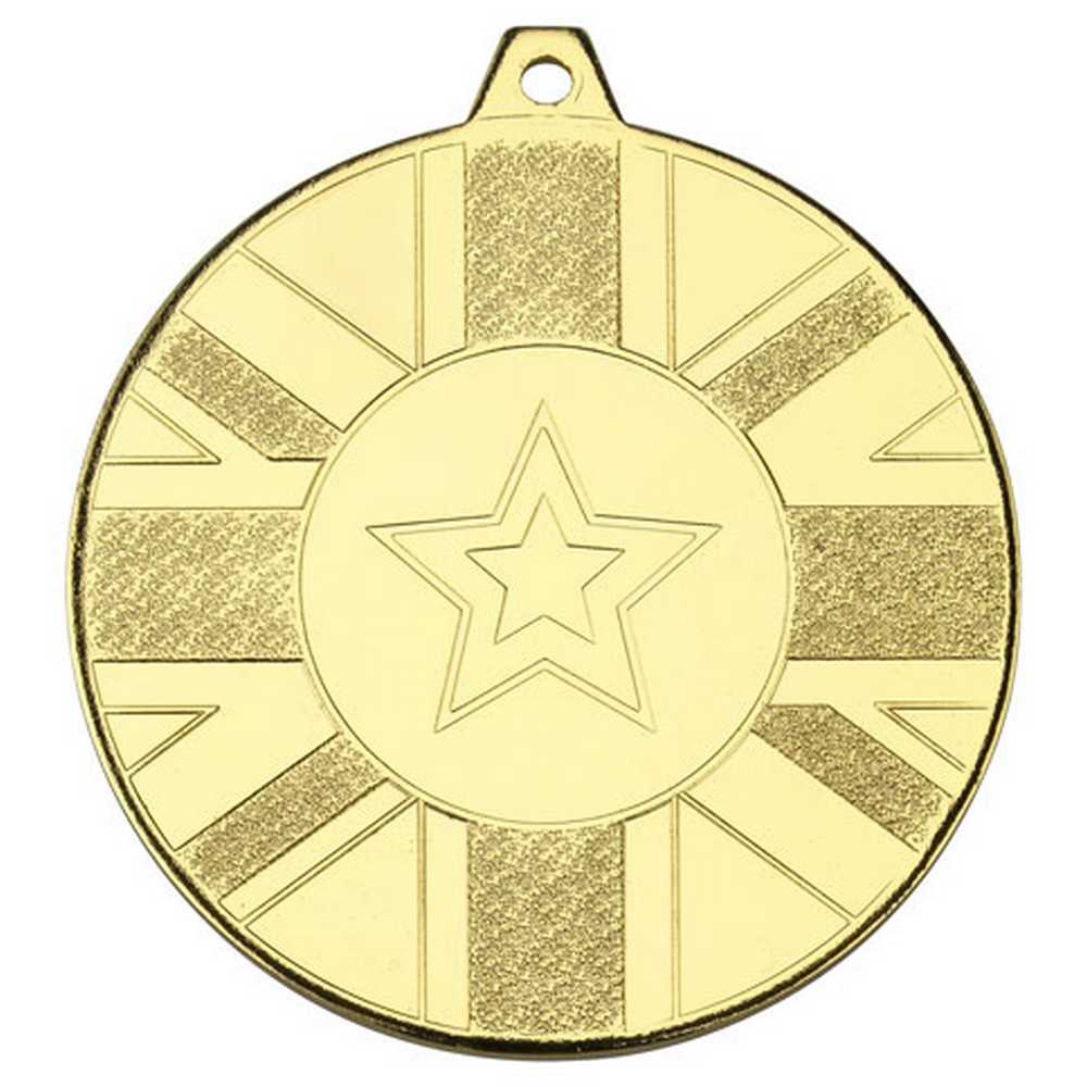 UNION FLAG MEDAL (1in CENTRE) GOLD - 2in