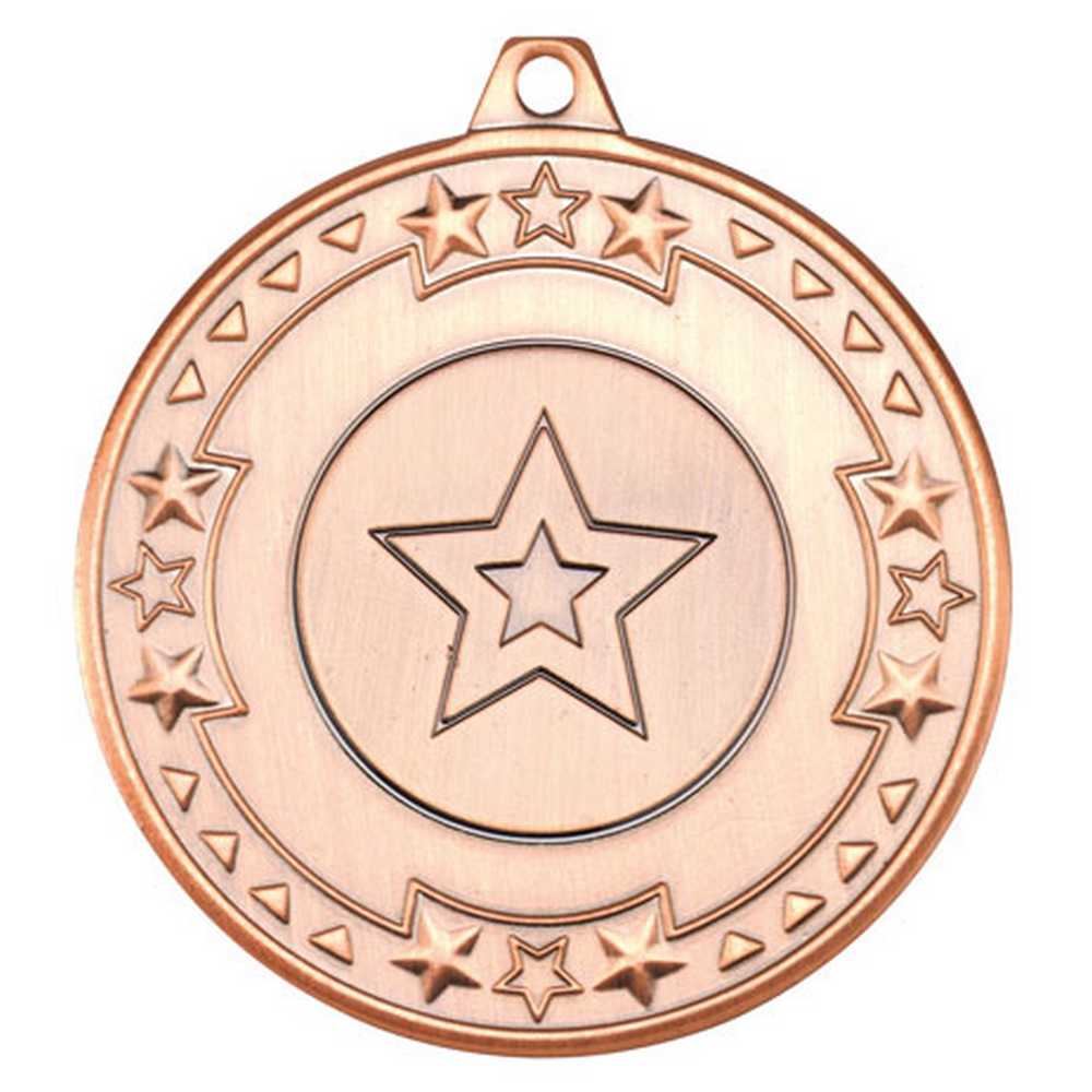 TRI STAR MEDAL (1in CENTRE) BRONZE - 2in