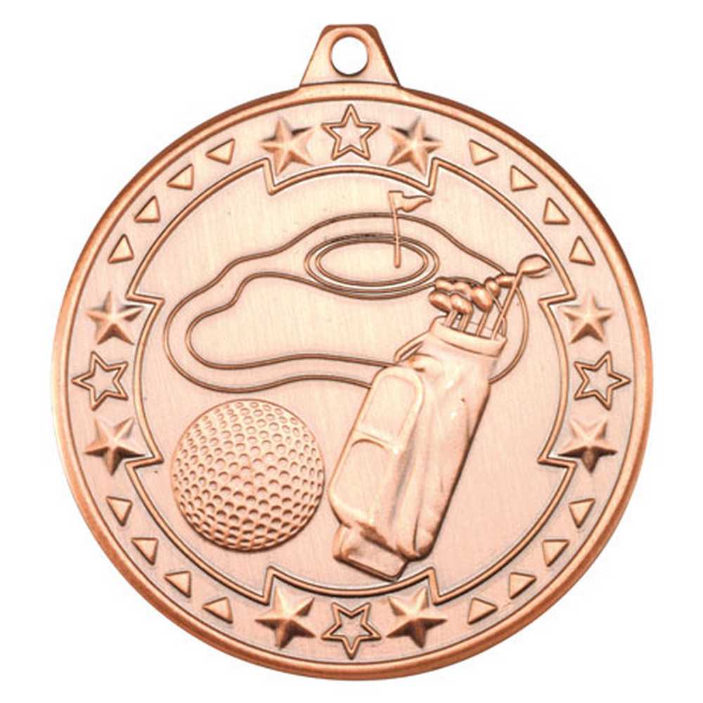 GOLF TRI STAR MEDAL BRONZE - 2in