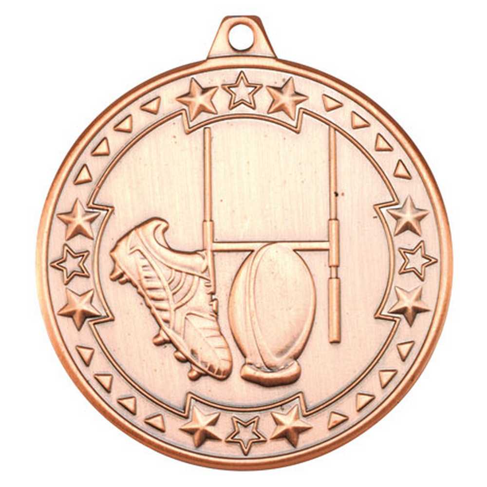 RUGBY TRI STAR MEDAL BRONZE - 2in