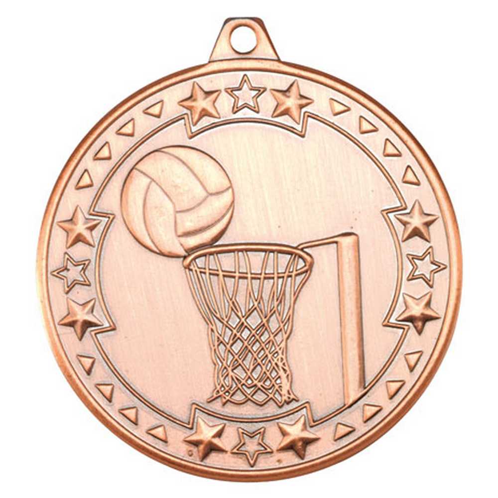 NETBALL TRI STAR MEDAL BRONZE - 2in