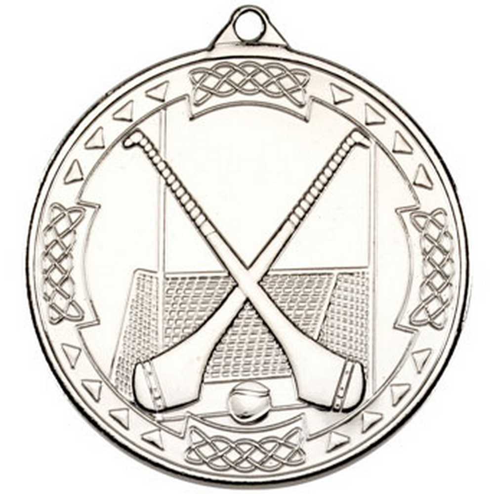 HURLING CELTIC MEDAL SILVER - 2in