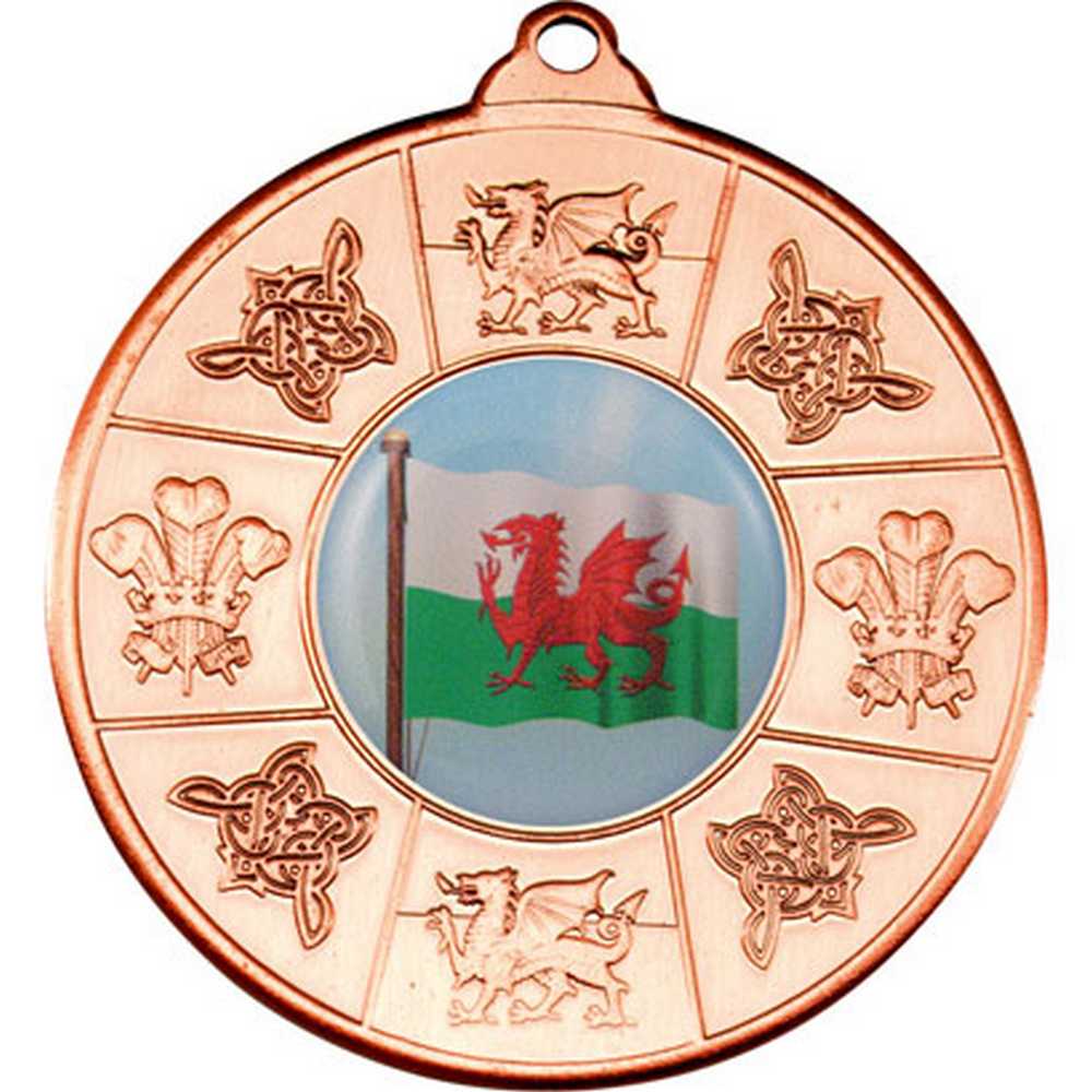 WALES MEDAL (1in CENTRE) BRONZE - 2in