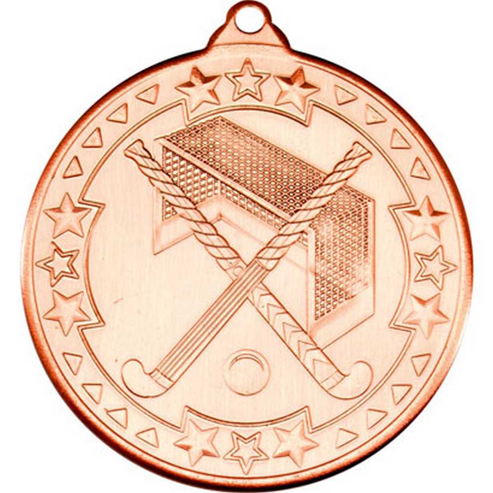 HOCKEY TRI STAR MEDAL BRONZE - 2in