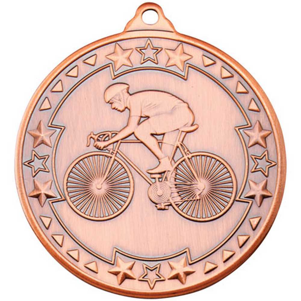 CYCLING TRI STAR MEDAL BRONZE - 2in