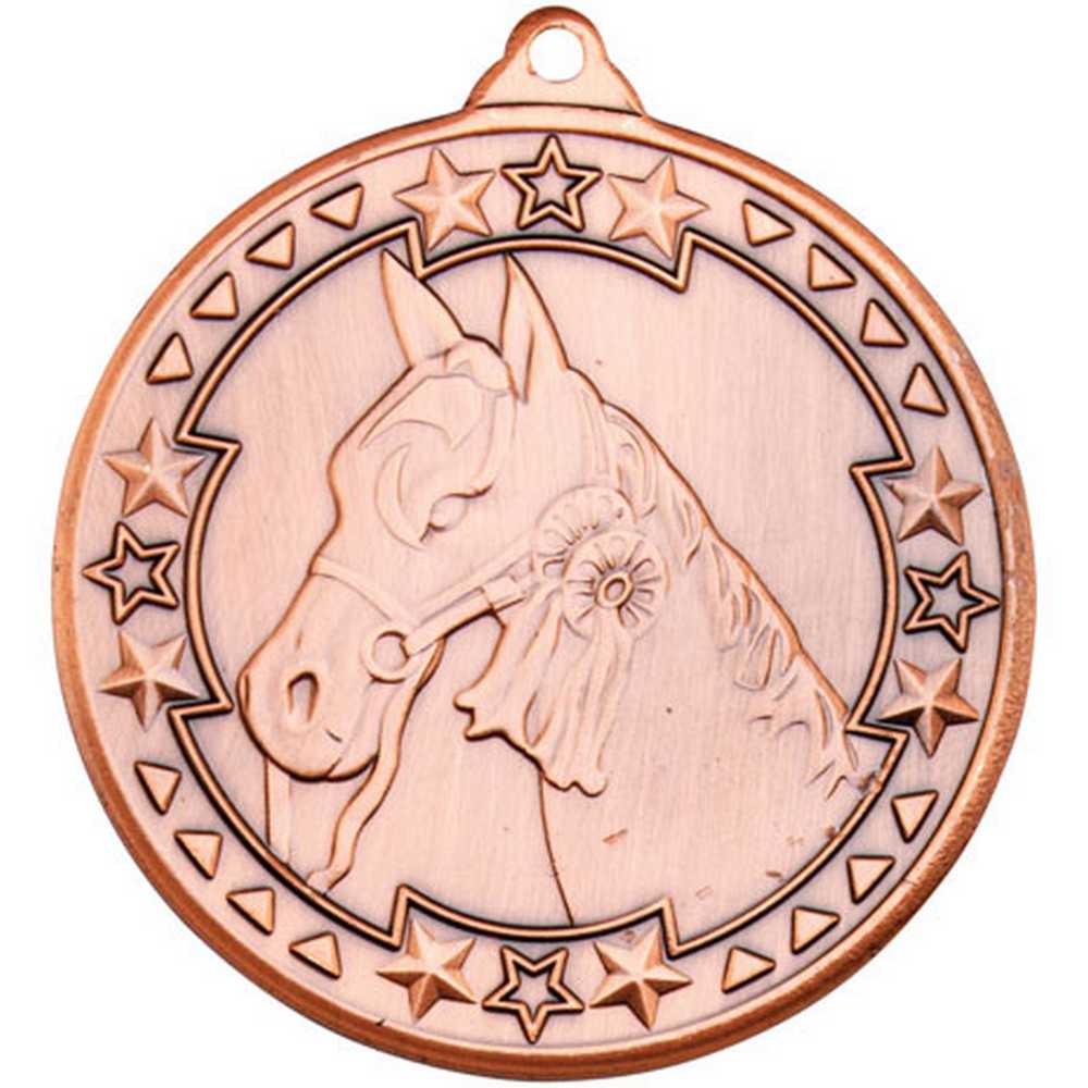 HORSE TRI STAR MEDAL BRONZE - 2in
