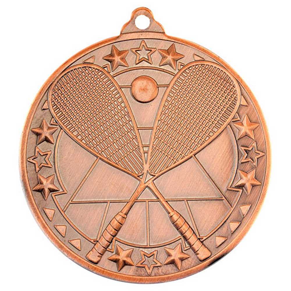 SQUASH TRI STAR MEDAL BRONZE - 2in