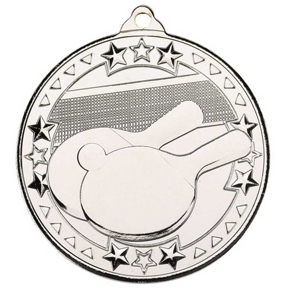 TABLE TENNIS TRI STAR MEDAL SILVER - 2in