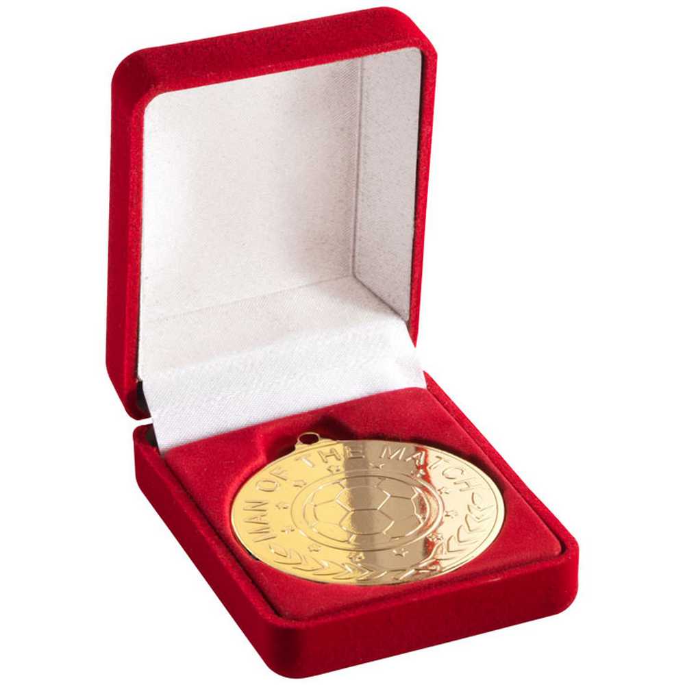 DELUXE RED MEDAL BOX (40/50mm RECESS) - 3in