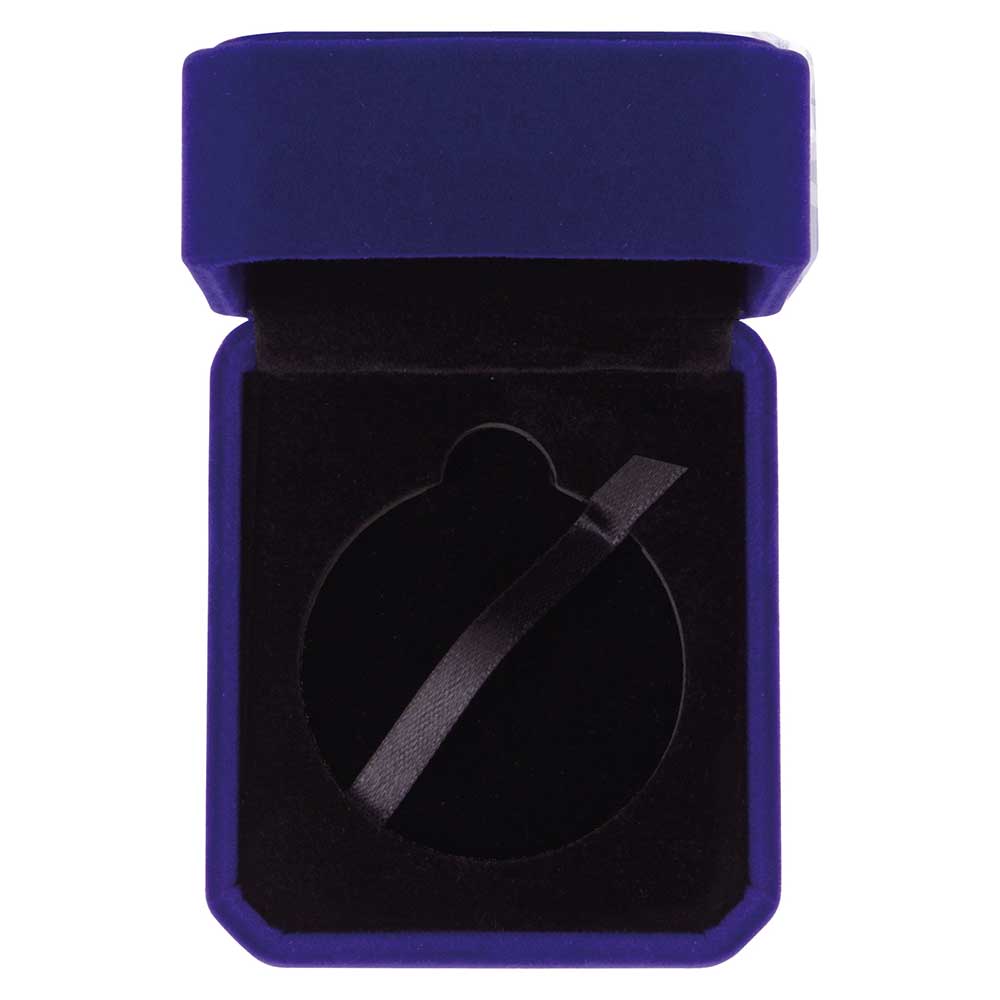Aspire Velvet Medal Box Blue for 55mm medal 70x80x40mm