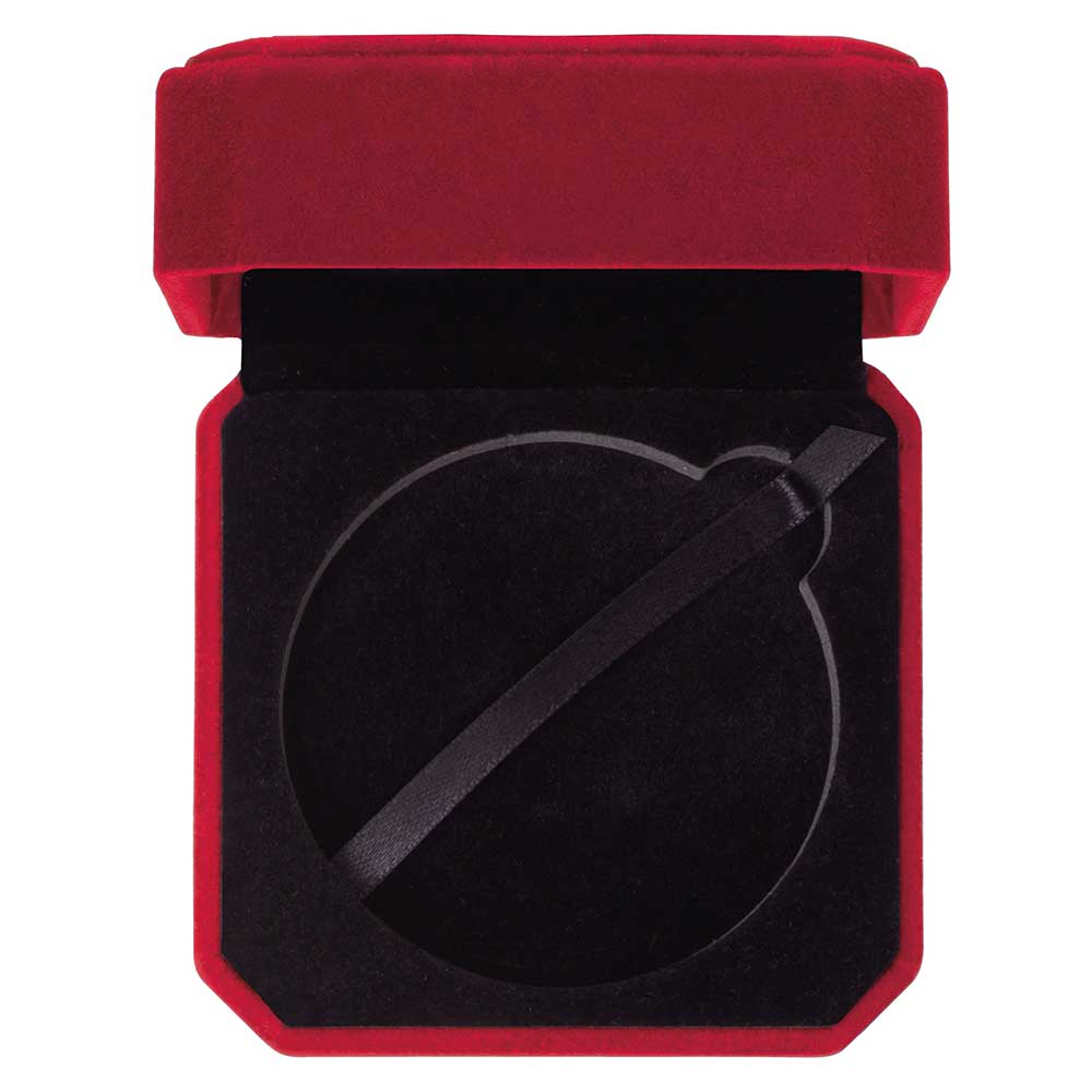 Aspire Velvet Medal Box Red for 70mm medal 90x90x45mm