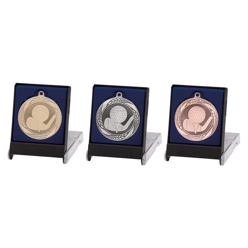 Typhoon Golf Medal & Box Antique Silver 55mm