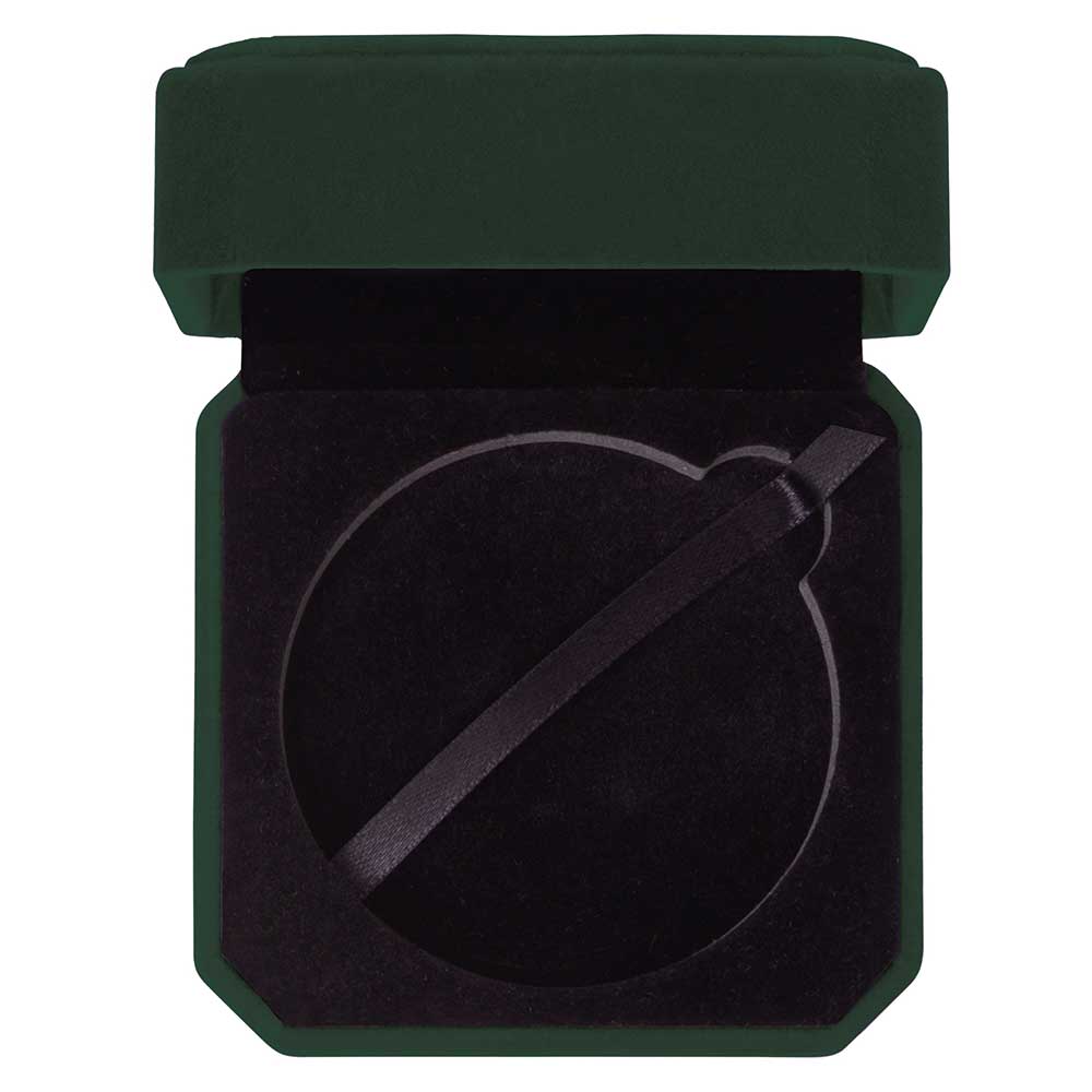 Aspire Velvet Medal Box Green for 70mm medal 90x90x45mm