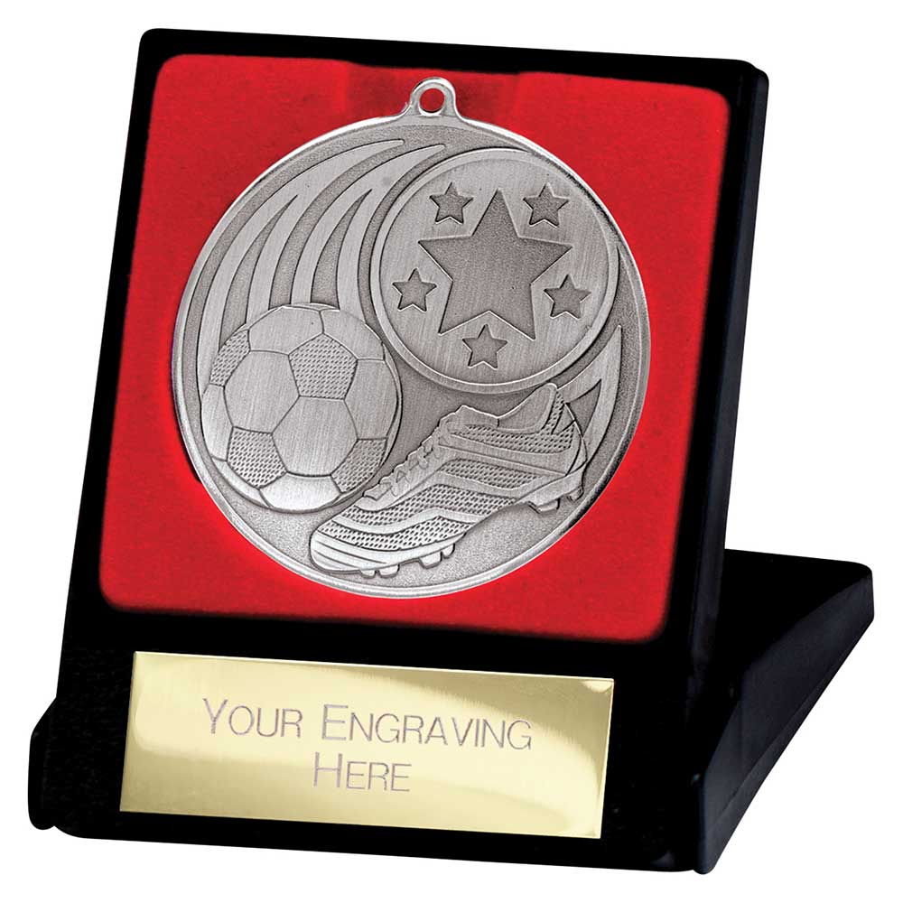 Iconic Football Medal & Box Silver 55mm