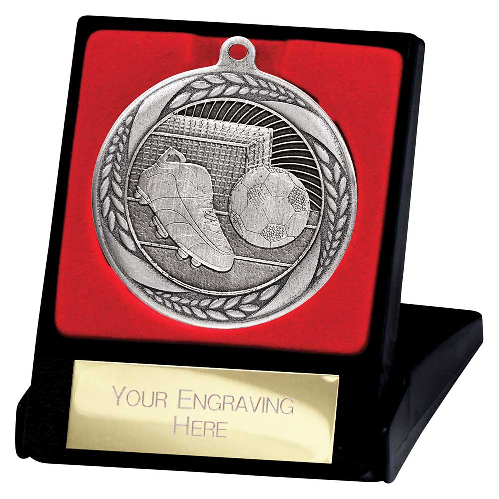 Typhoon Football Medal & Box Silver 55mm