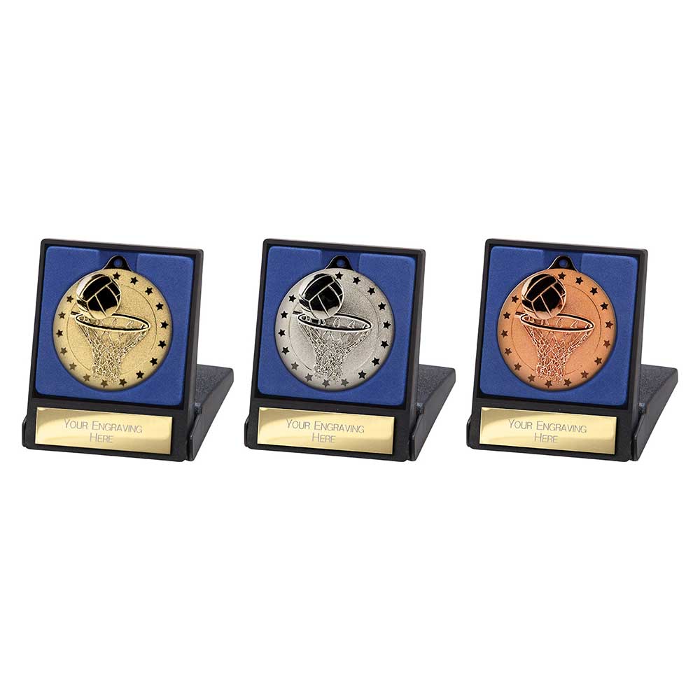 Cascade Stars Netball Medal & Box Bronze 50mm