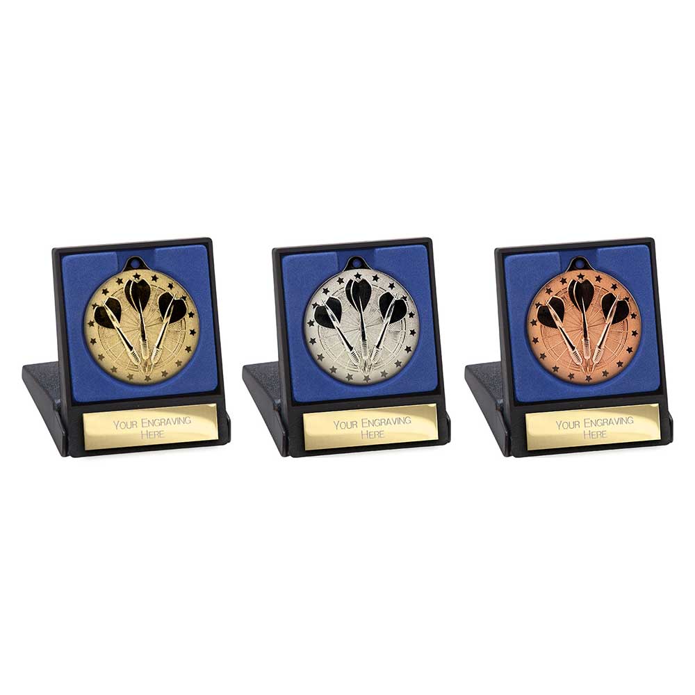 Cascade Stars Darts Medal & Box Bronze 50mm