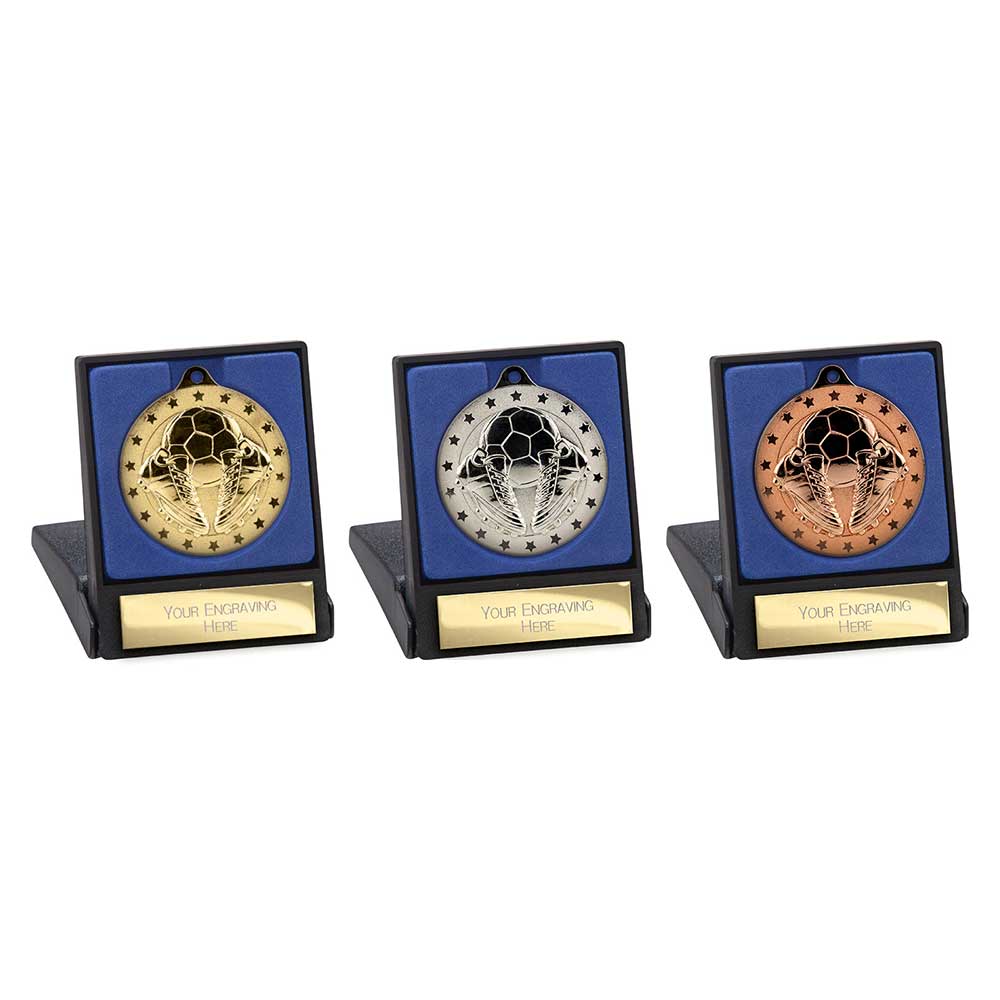 Cascade Stars Football Medal & Box Silver 50mm