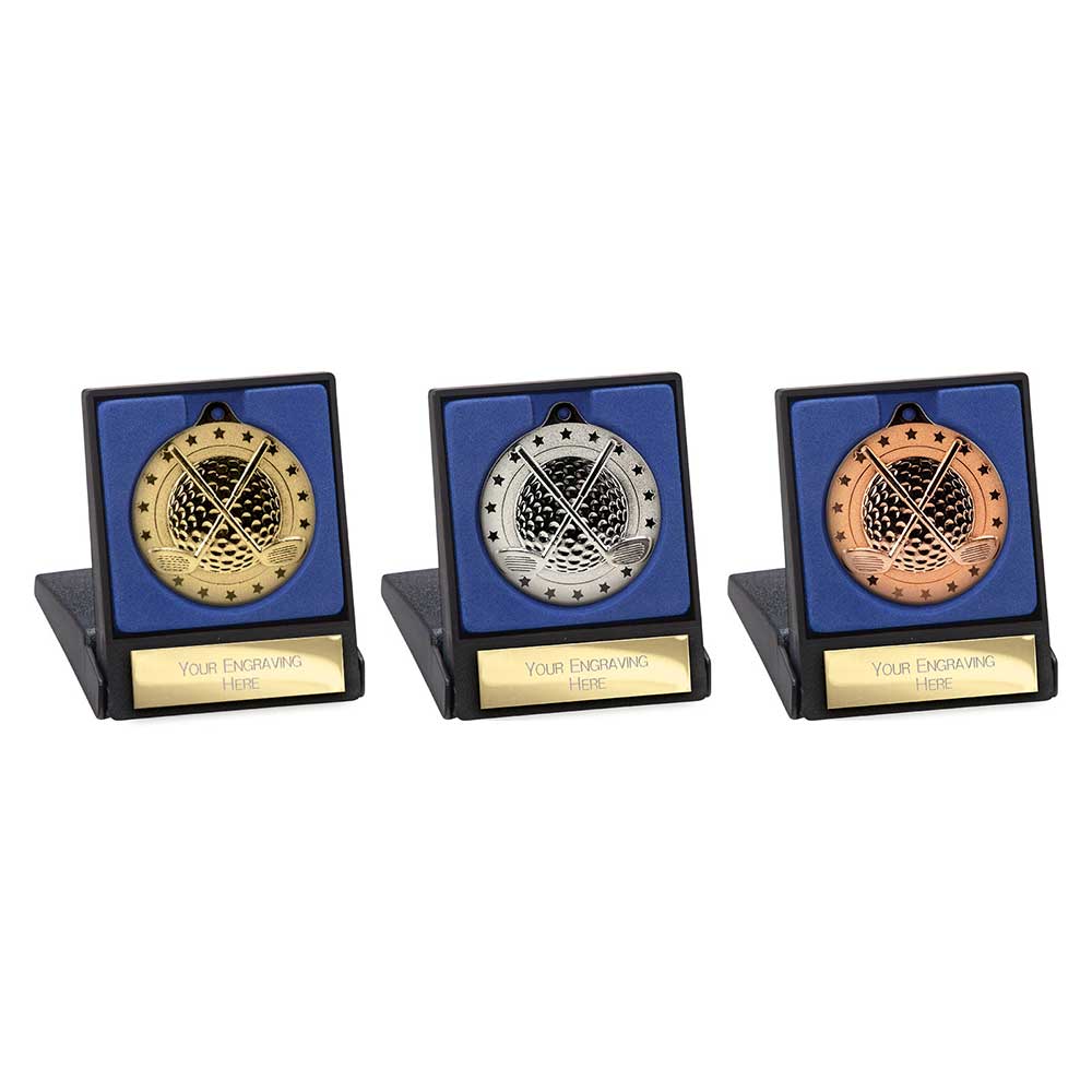 Cascade Stars Golf Medal & Box Silver 50mm