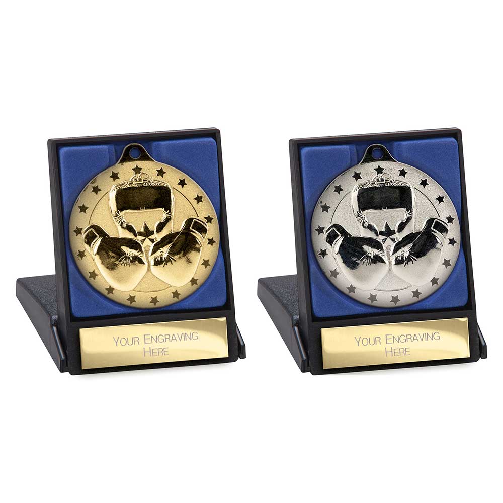 Cascade Stars Boxing Medal & Box Gold 70mm