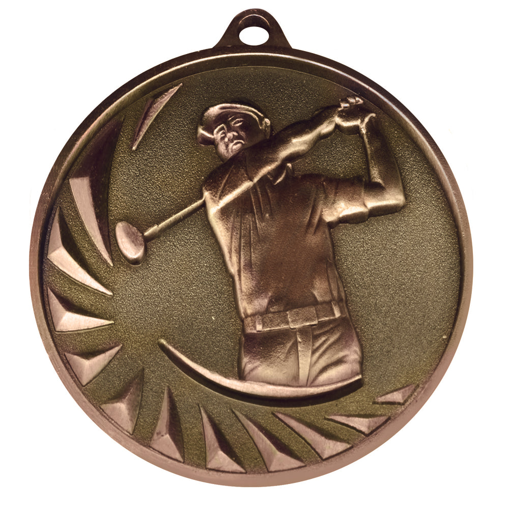 Gold 70mm Male Golf Medal 70mm
