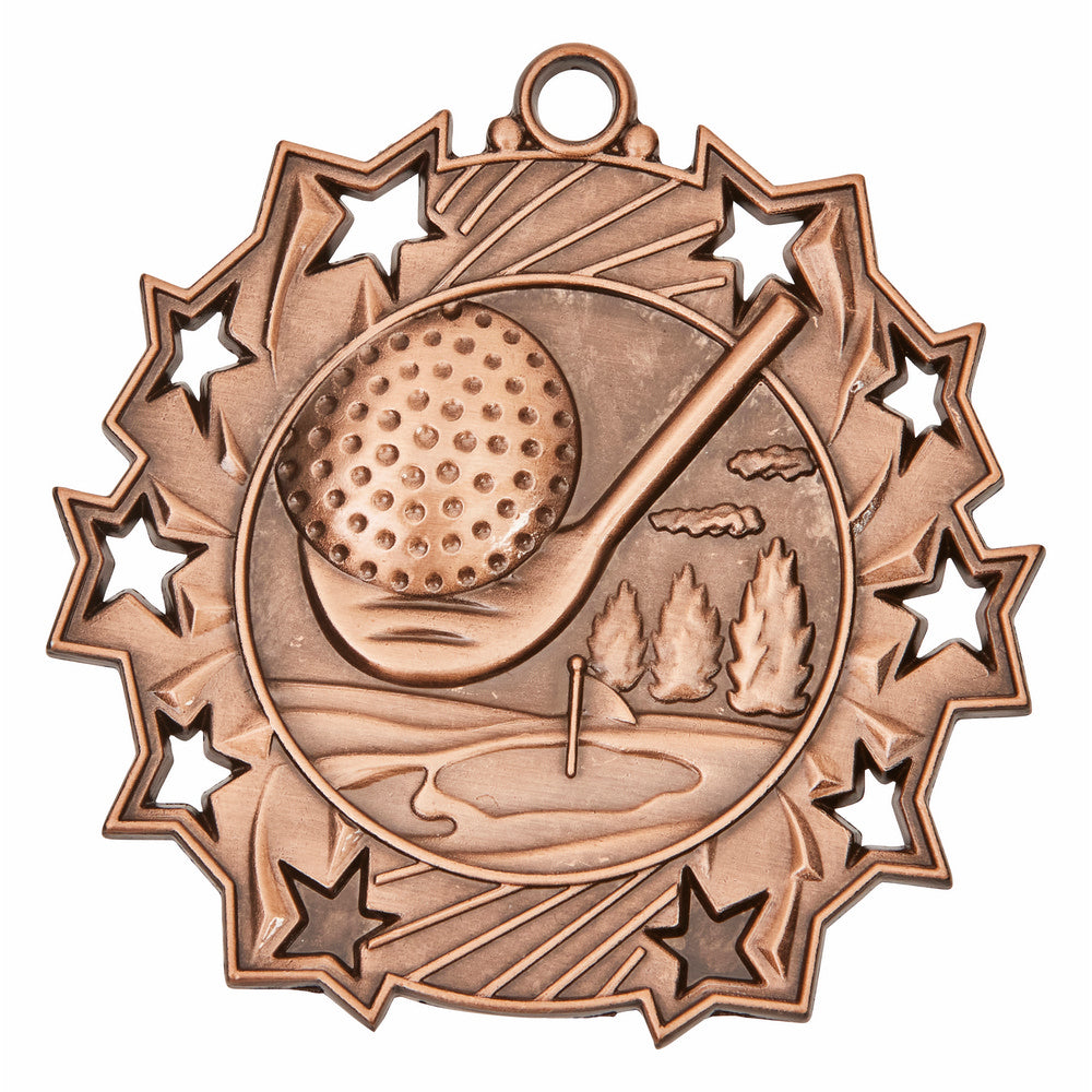 Gold 70mm Male Golf Medal 60mm