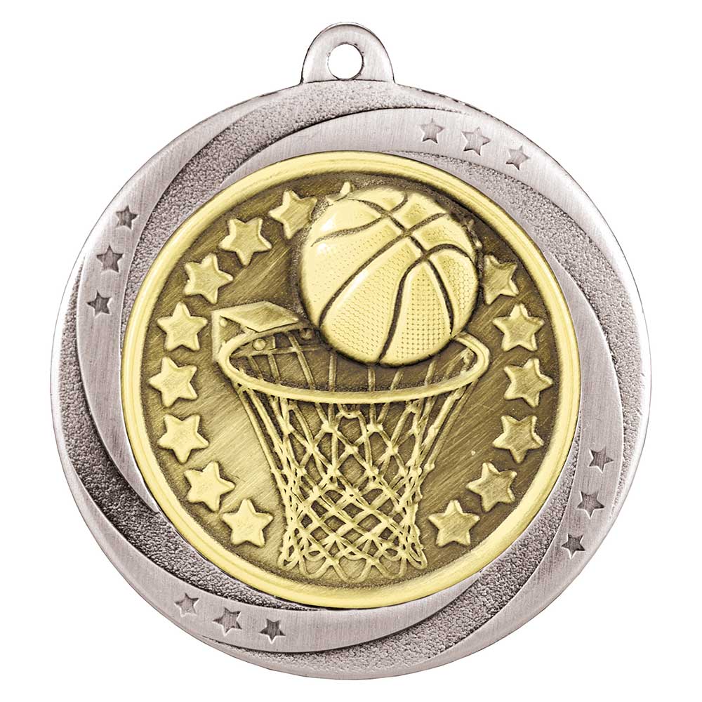 Superstar Basketball Medal Silver 60mm