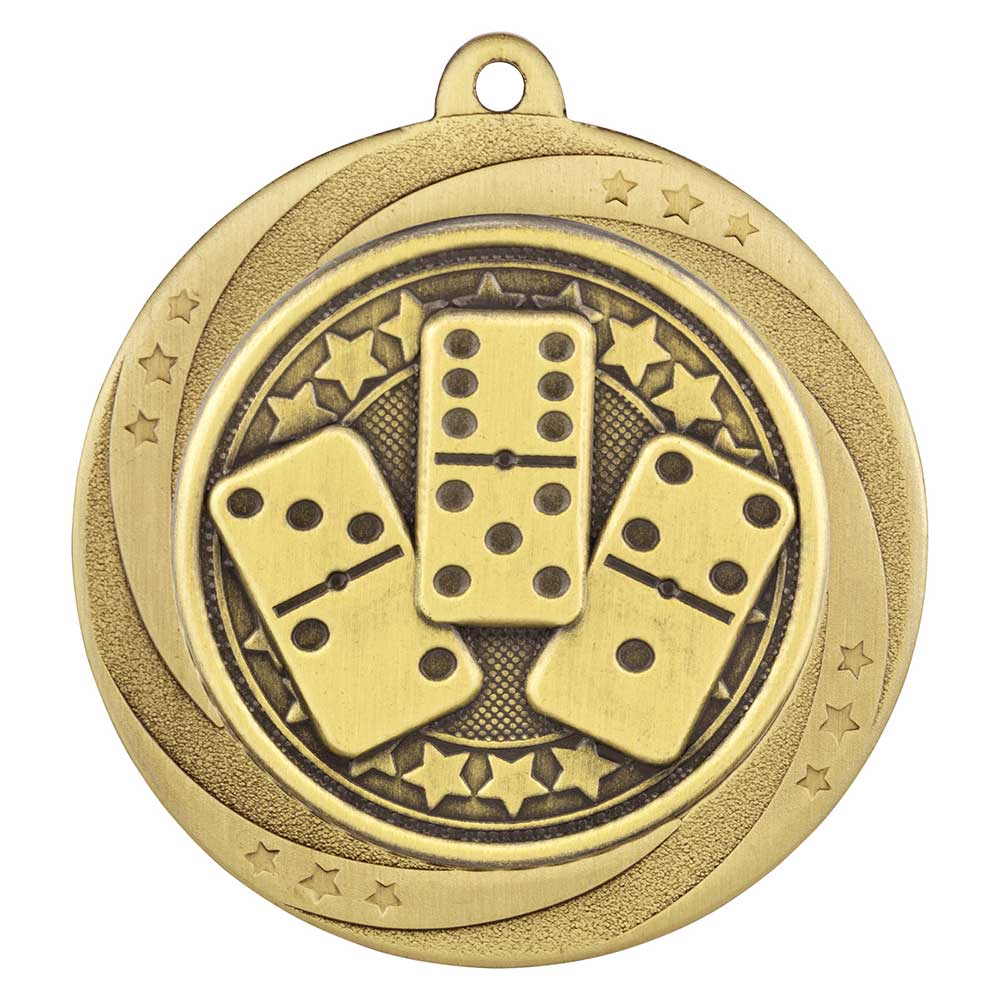 Superstar Dominoes Medal Gold 60mm