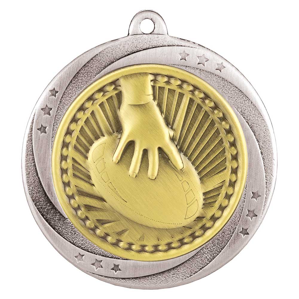Superstar Rugby Medal Silver 60mm