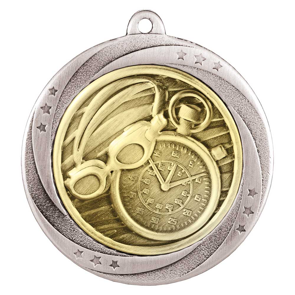 Superstar Swimming Medal Silver 60mm