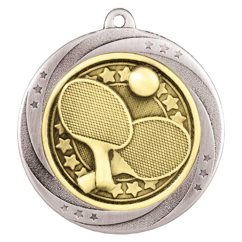 Superstar Table Tennis Medal Silver 60mm