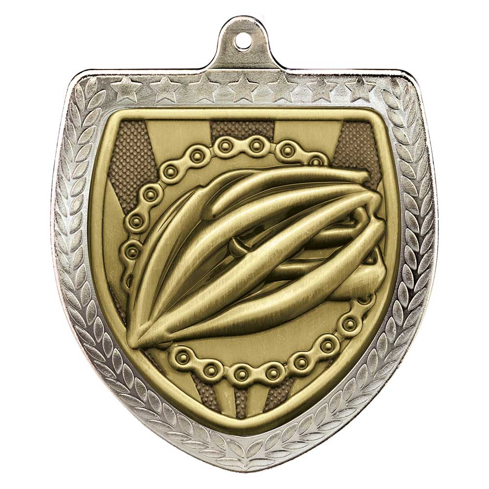 Cobra Cycling Shield Medal Silver 75mm