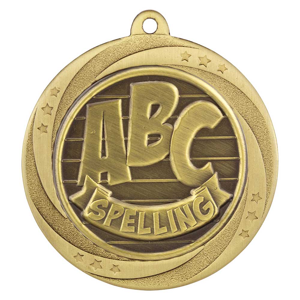 Superstar Spelling Medal Gold 60mm