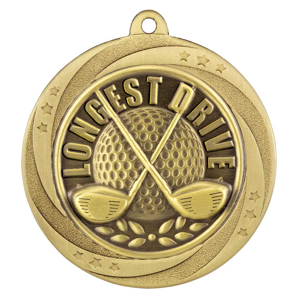 Superstar Longest Drive Medal Gold 60mm