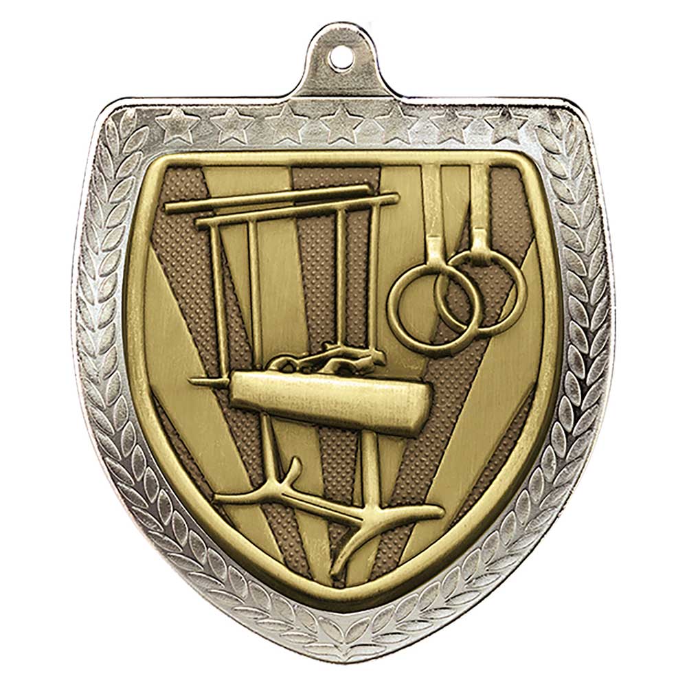 Cobra Gymnastics Shield Medal Silver 75mm