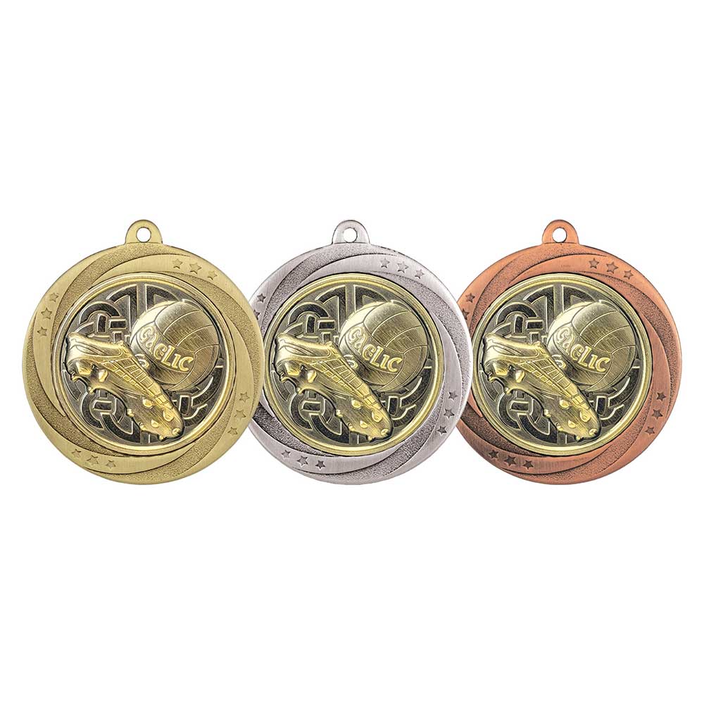 Superstar Gaelic Football Medal Silver 60mm