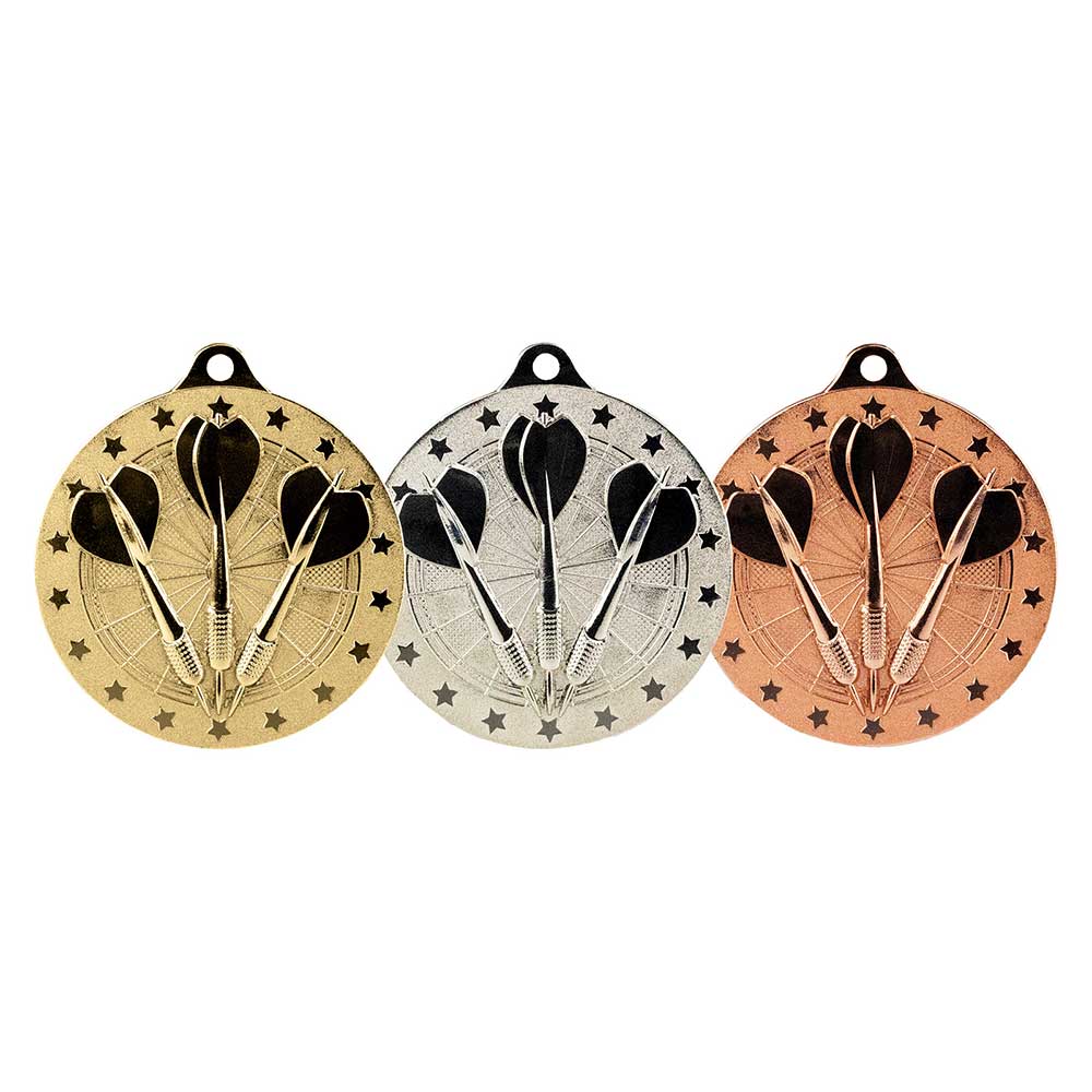 Cascade Stars Darts Medal Bronze 50mm