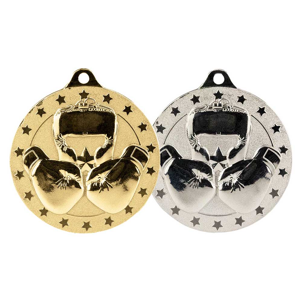 Cascade Stars Boxing Medal Silver 50mm