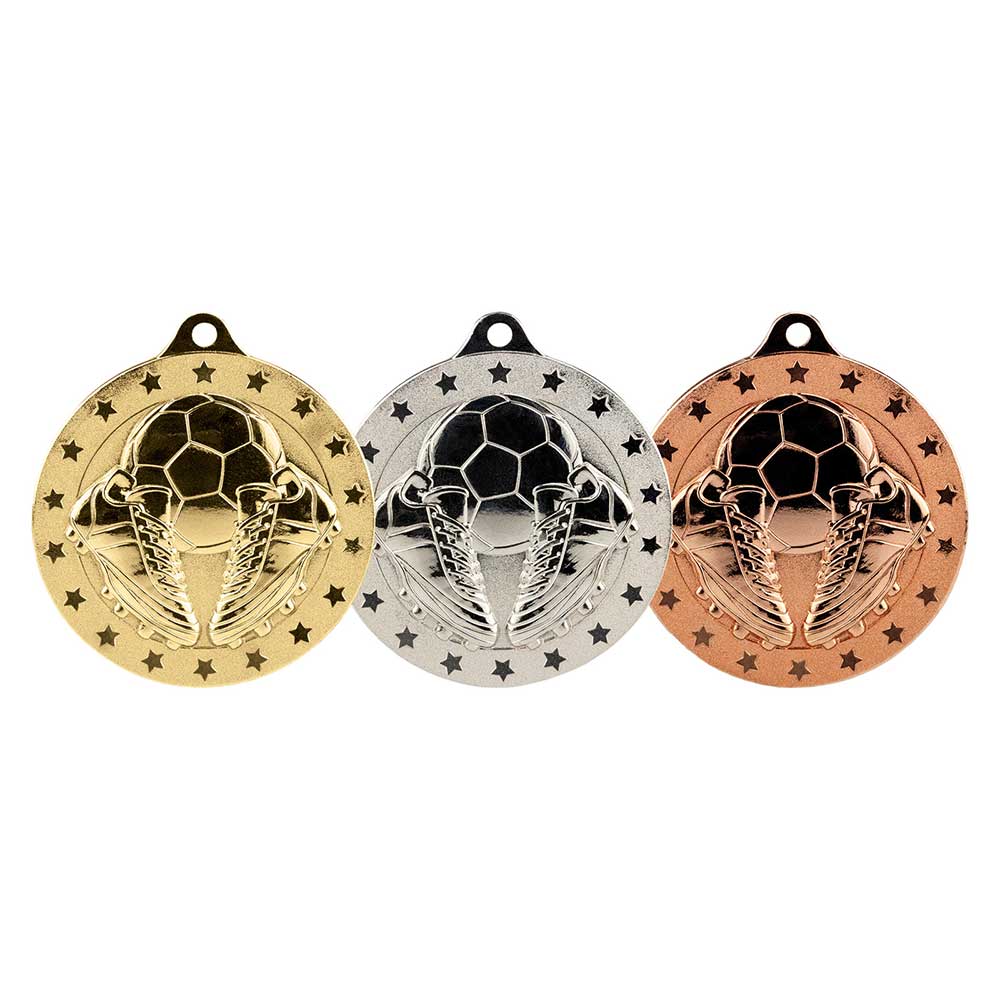 Cascade Stars Football Medal Silver 50mm