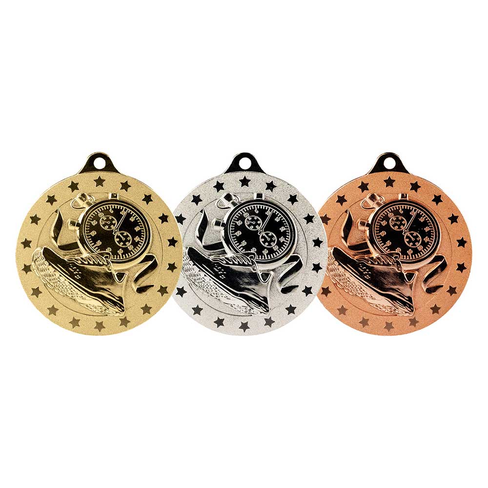 Cascade Stars Running Athletics Medal Silver 50mm