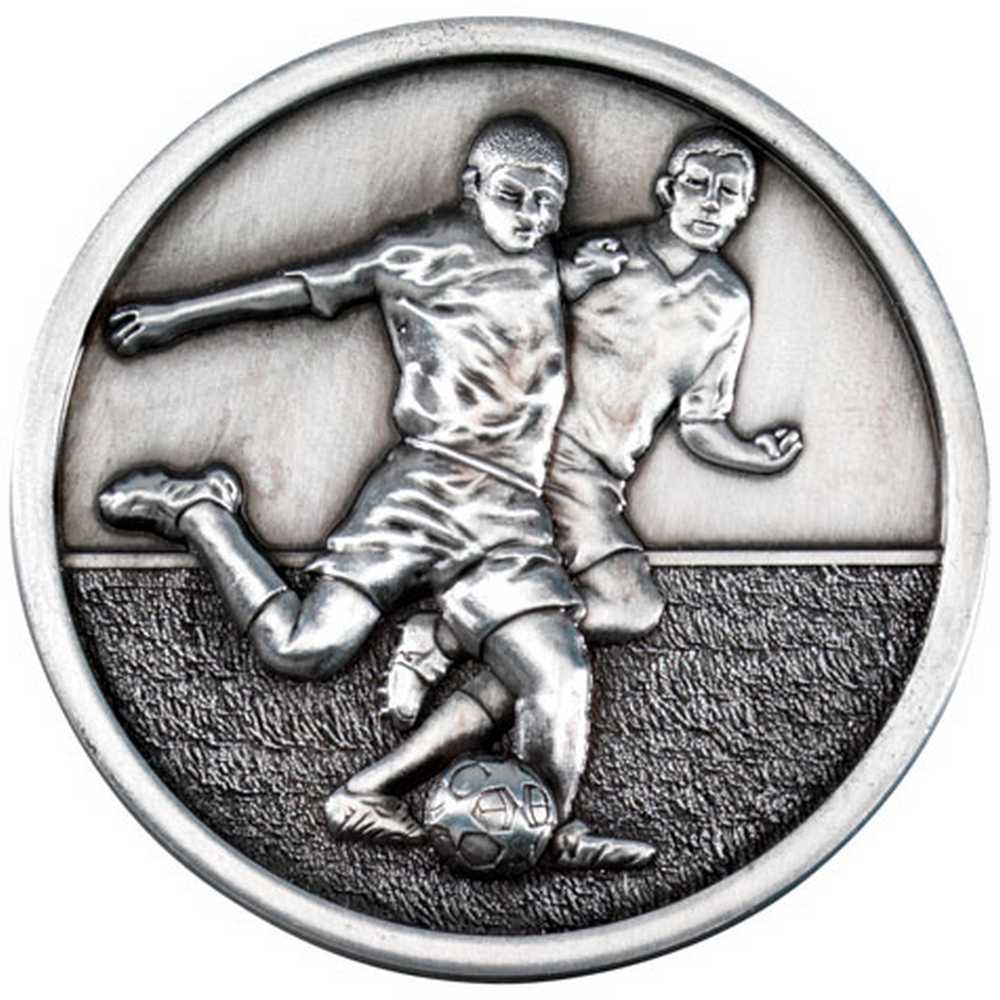 FOOTBALL PLAYERS MEDALLION ANTIQUE SILVER - 2.75in