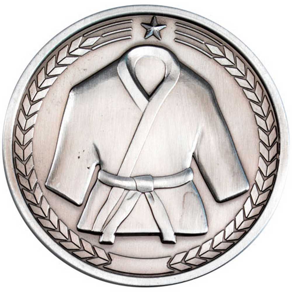MARTIAL ARTS MEDALLION ANTIQUE SILVER - 2.75in