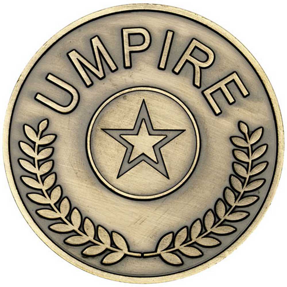 UMPIRE MEDALLION (1in CEN) ANTIQUE GOLD - 2.75in