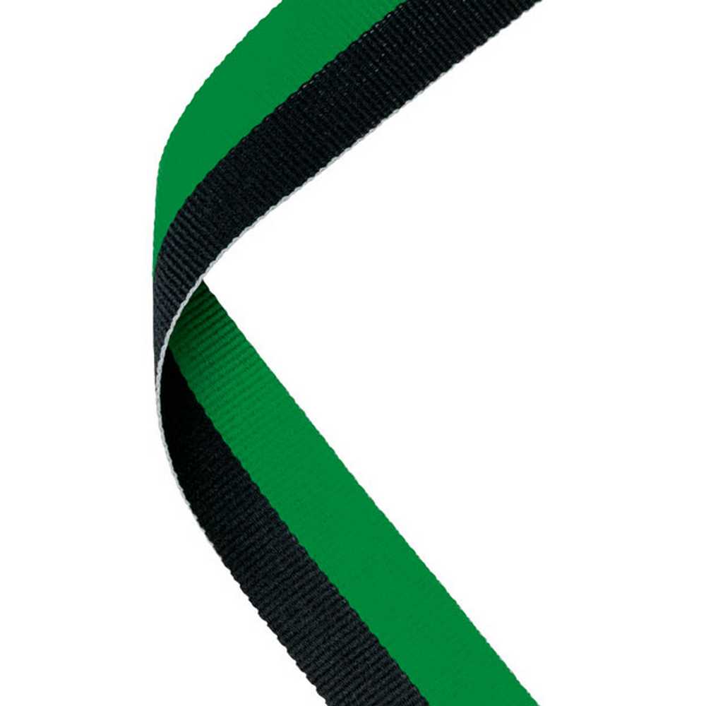 MEDAL RIBBON GREEN/BLACK - 30 X 0.875in