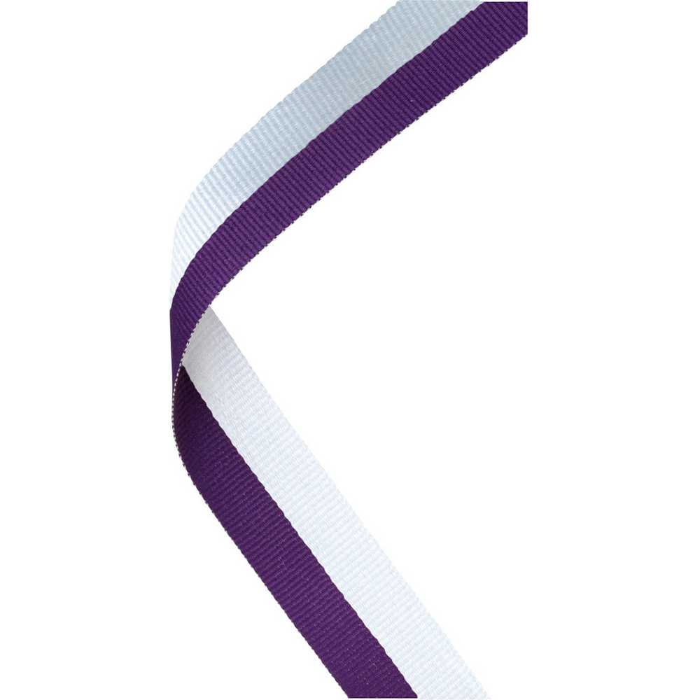 MEDAL RIBBON PURPLE/WHITE - 30 X 0.875in