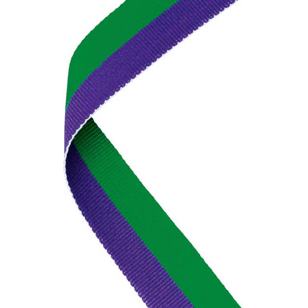 MEDAL RIBBON PURPLE/GREEN - 30 X 0.875in