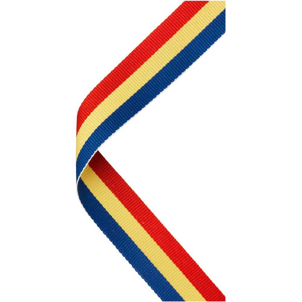 MEDAL RIBBON RED/YELLOW/BLUE - 30 X 0.875in