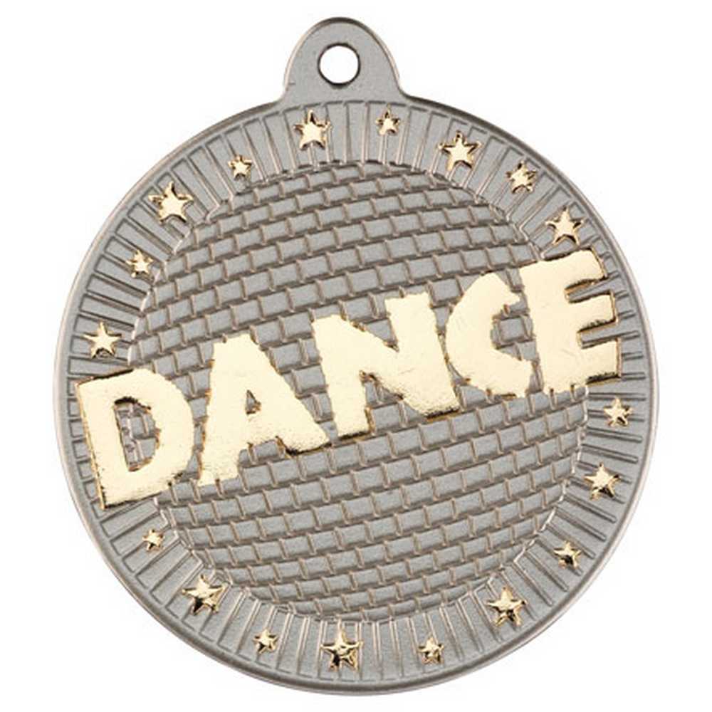 DANCE TWO COLOUR MEDAL MATT SILVER/GOLD - 2in